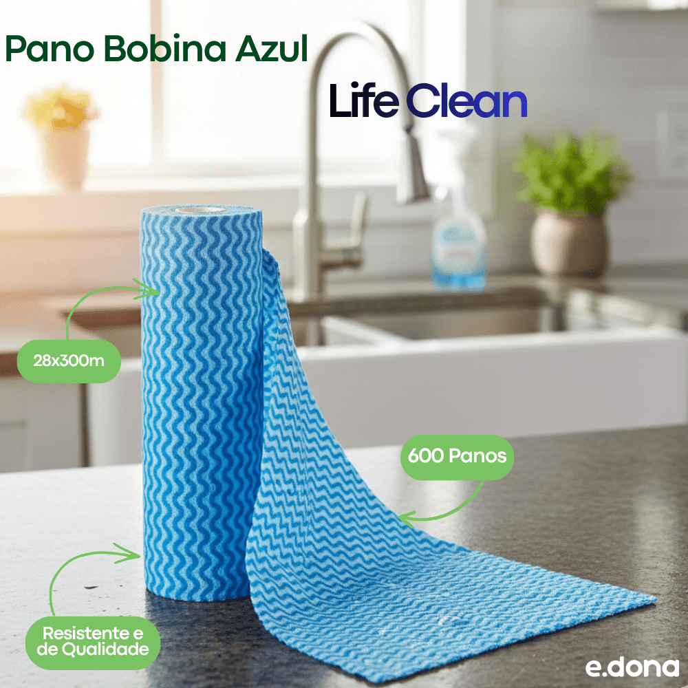 Pano Bobina Azul Life Clean - e - dona
