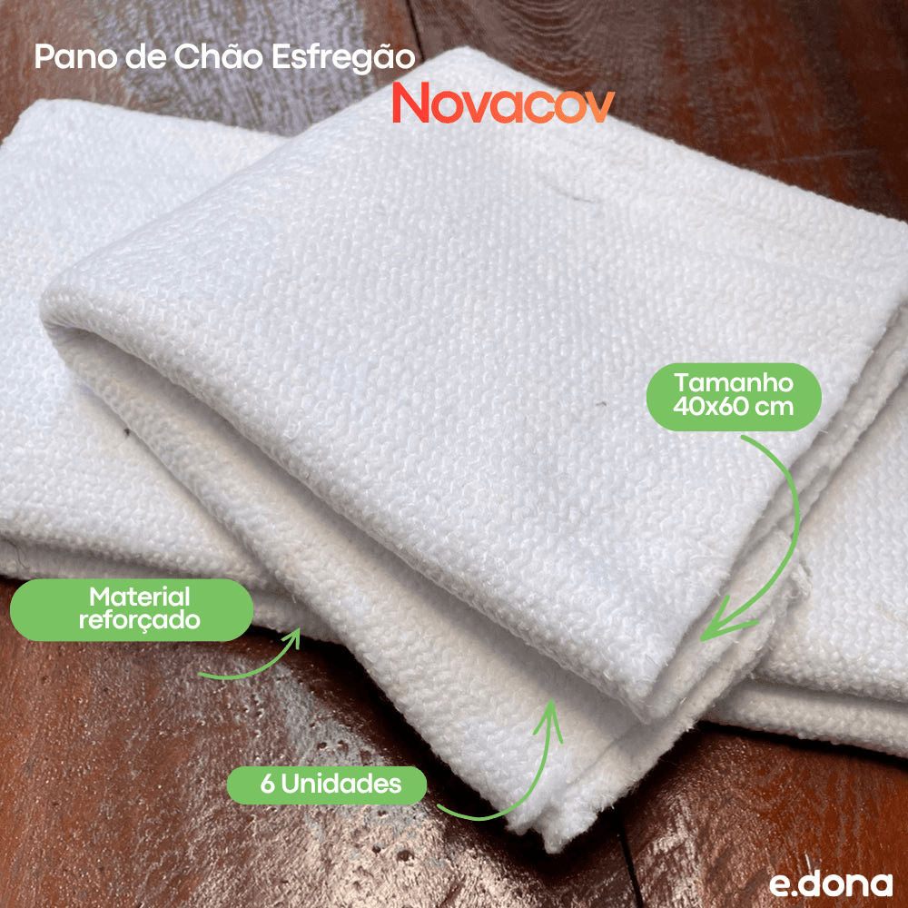 Pano de Chão Esfregão 40x60 Novacov - e - dona