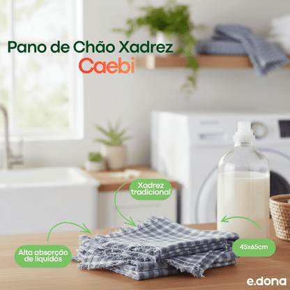 Pano de Chão Xadrez 45x65cm 90g Caebi - e - dona