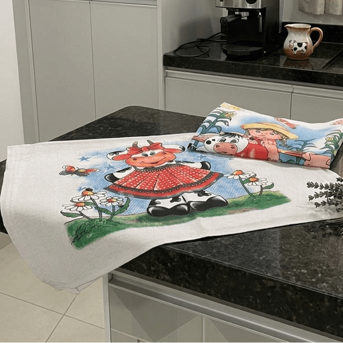 Pano de Prato Estampado 45x65cm Caebi 62g com 6 unidades - e - dona