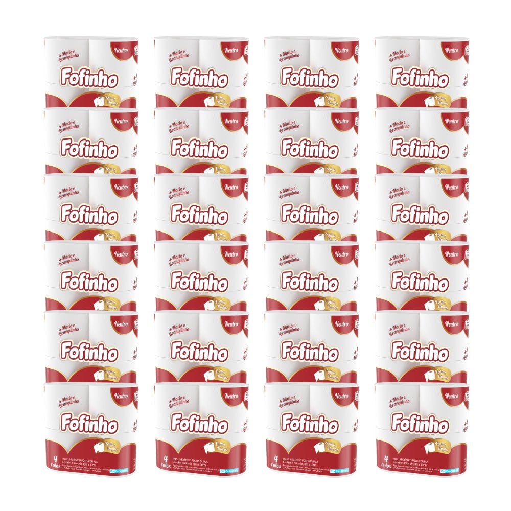 Papel higiênico Folha Dupla Fofinho 24 pacotes com 4 rolos de 30 metros cada - e - dona