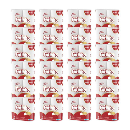 Papel higiênico Folha Dupla Fofinho 24 pacotes com 4 rolos de 30 metros cada - e - dona