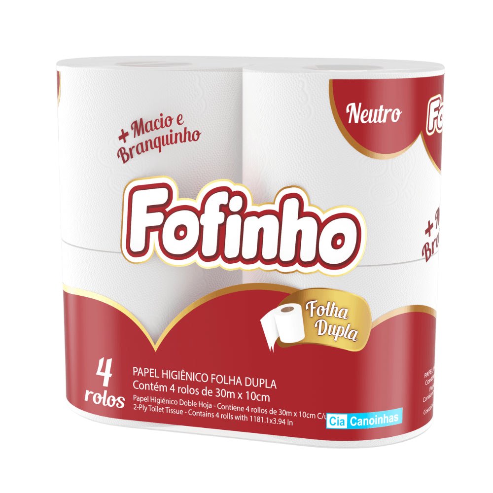 Papel higiênico Folha Dupla Fofinho 24 pacotes com 4 rolos de 30 metros cada - e - dona