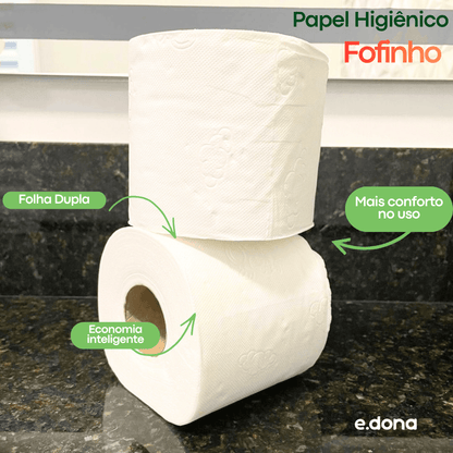 Papel Higiênico Folha Dupla Fofinho – 4 Rolos de 30 Metros - e - dona