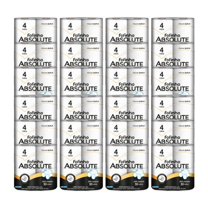 Papel Higiênico Folha Dupla Fofinho Absolute 24 pacotes com 4 rolos de 30 metros - e - dona