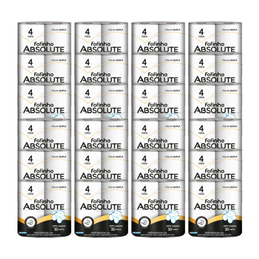 Papel Higiênico Folha Dupla Fofinho Absolute 24 pacotes com 4 rolos de 30 metros - e - dona