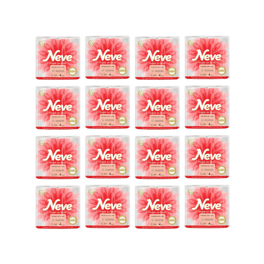 Papel higiênico Folha Dupla Neve fardo 16 pacotes com 4 rolos 30 metros - e - dona
