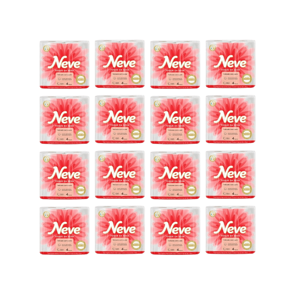 Papel higiênico Folha Dupla Neve fardo 16 pacotes com 4 rolos 30 metros - e - dona