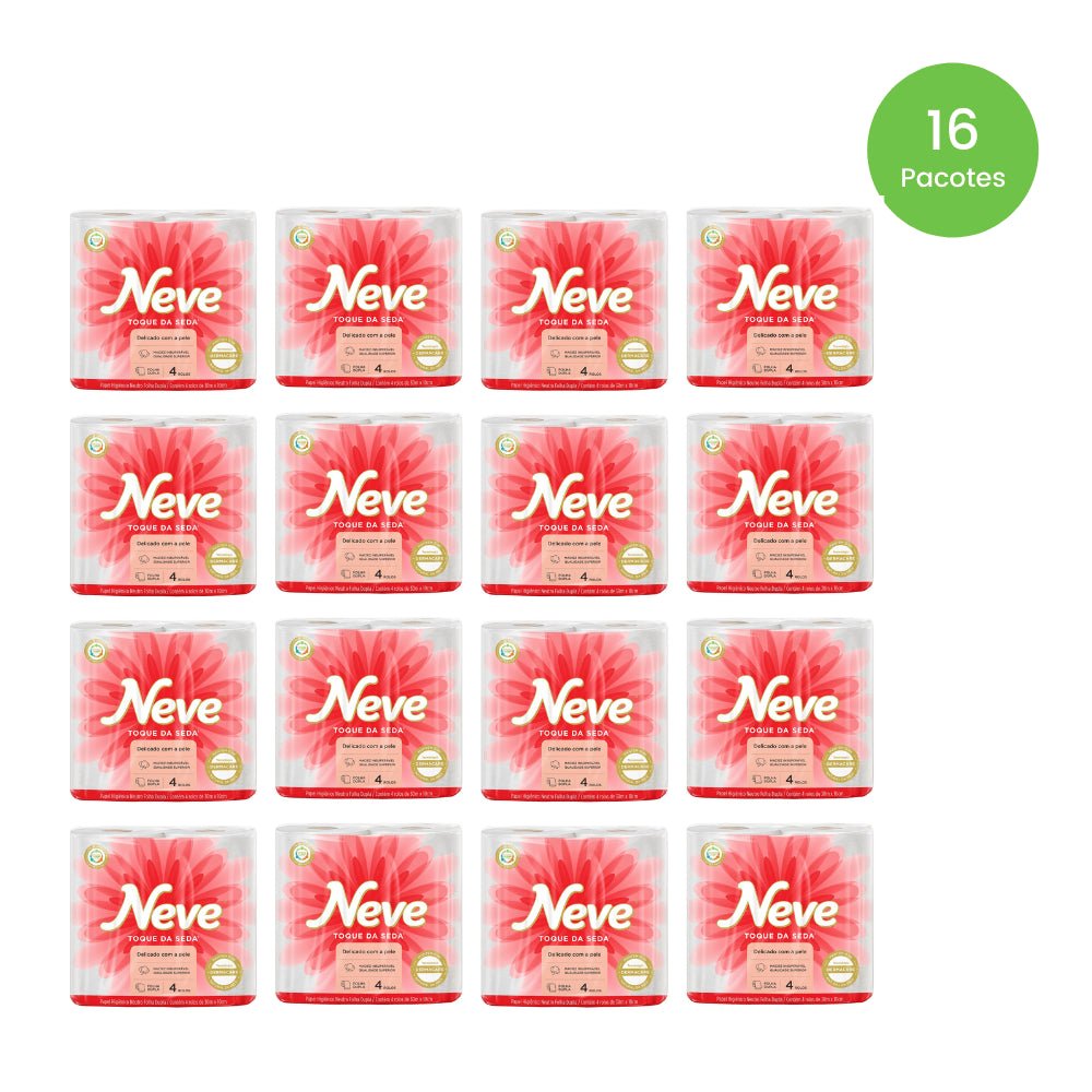 Papel higiênico Folha Dupla Neve fardo 16 pacotes com 4 rolos 30 metros - e - dona
