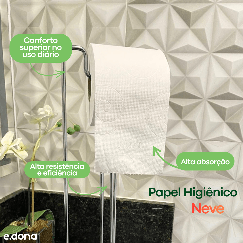 Papel Higiênico Folha Dupla Neve – Fardo com 16 Pacotes de 4 Rolos - e - dona