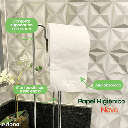 Papel Higiênico Folha Dupla Neve – Fardo com 16 Pacotes de 4 Rolos - e - dona