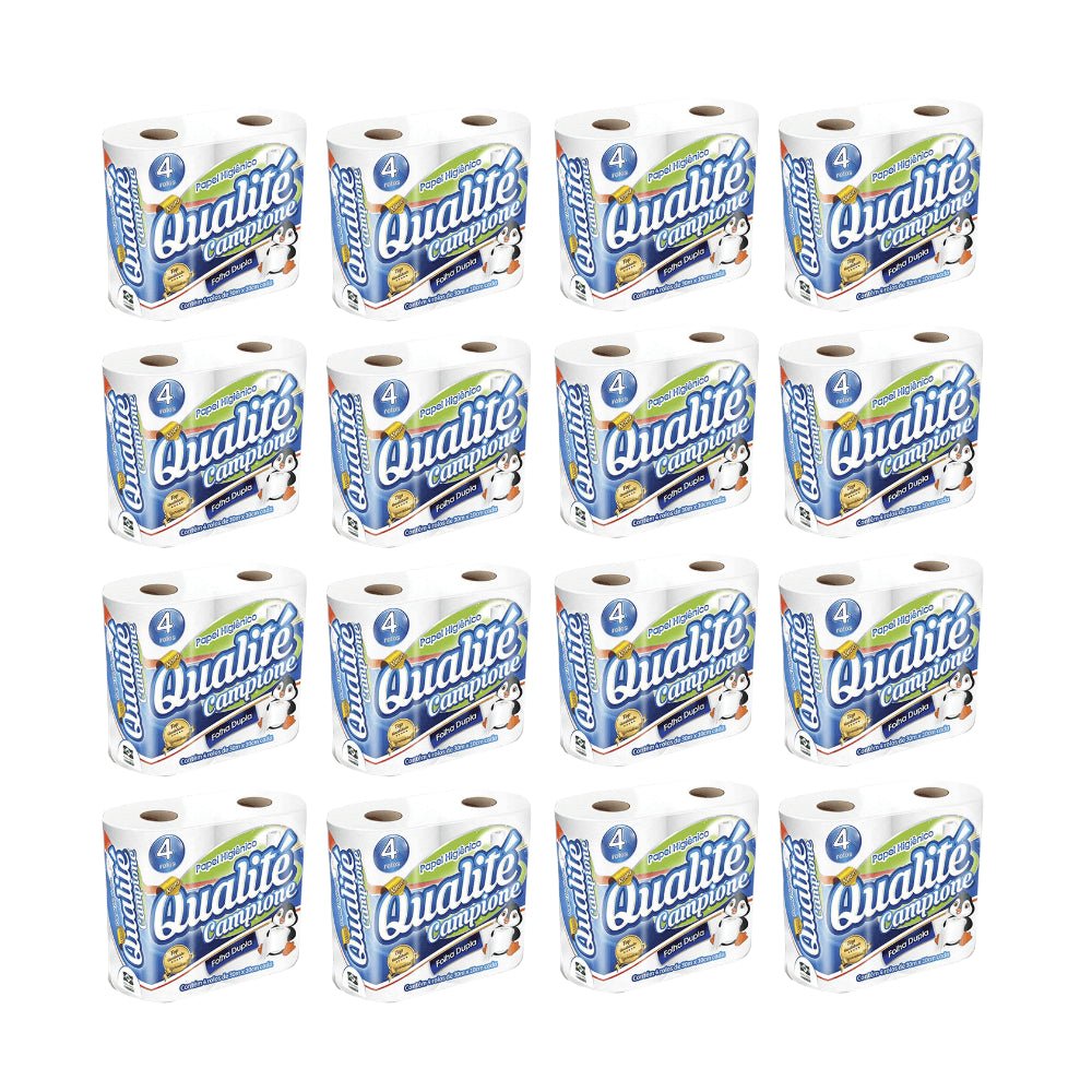 Papel Higiênico Folha Dupla Qualité 16 pacotes com 4 rolos de 30 metros - e - dona