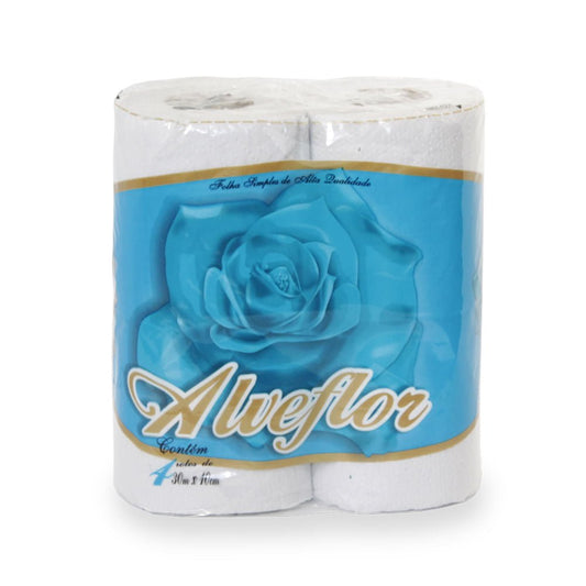 Papel Higiênico Folha Simples Alveflor 16 pacotes com 4 rolos de 30 metros - e - dona