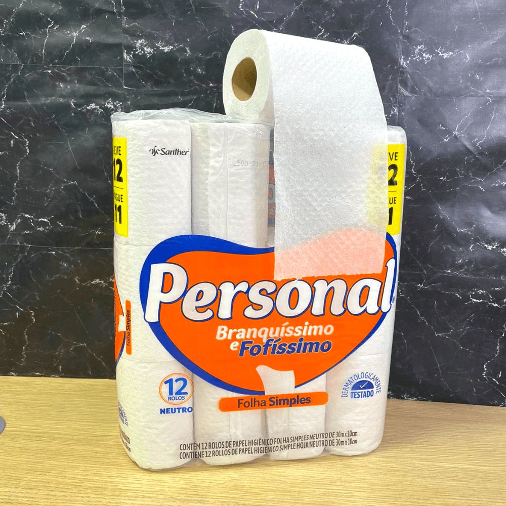 Papel Higiênico Folha Simples Personal 6 pacotes com 12 rolos de 30 metros - e - dona