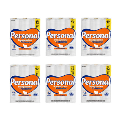 Papel Higiênico Folha Simples Personal 6 pacotes com 12 rolos de 30 metros - e - dona
