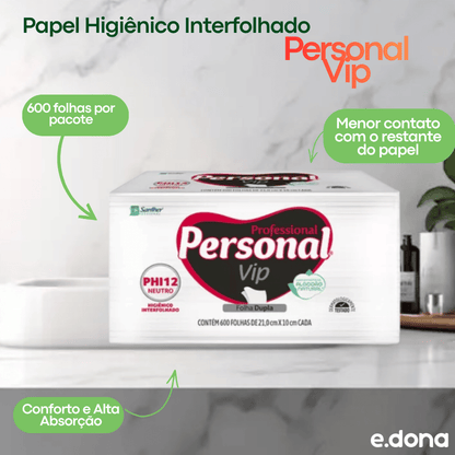 Papel Higiênico Interfolhado Cai - Cai Folha Dupla – 600 Folhas - e - dona