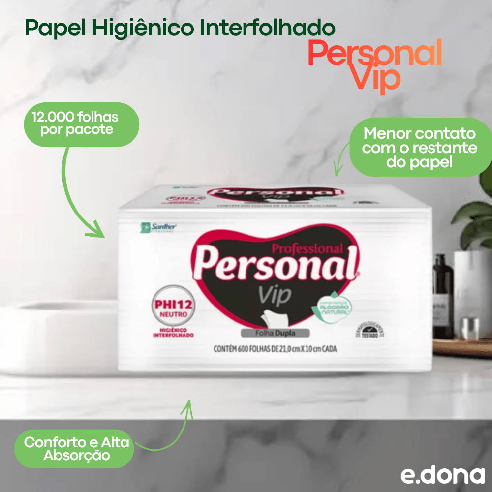 Papel Higiênico Interfolhado Cai - Cai Folha Dupla Inovatta – 12.000 Folhas - e - dona