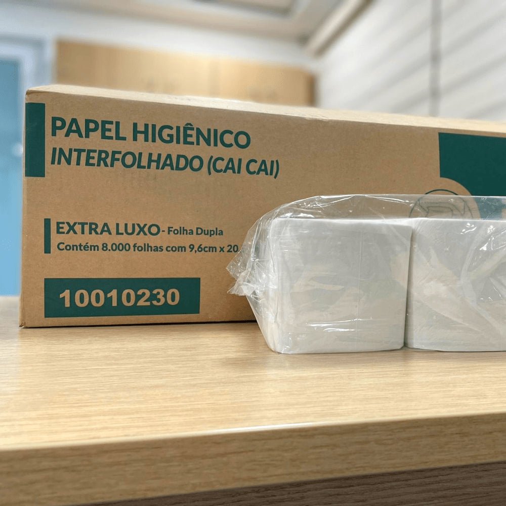 Papel Higiênico Interfolhado Cai - Cai folha Dupla Ipel Indaial com 8.000 folhas - e - dona