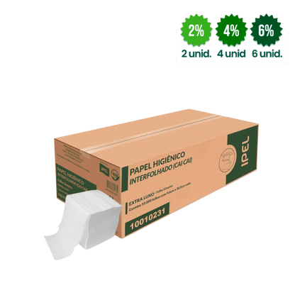 Papel Higiênico Interfolhado Cai - Cai Folha Simples 10.000 folhas Ipel Indaial - e - dona