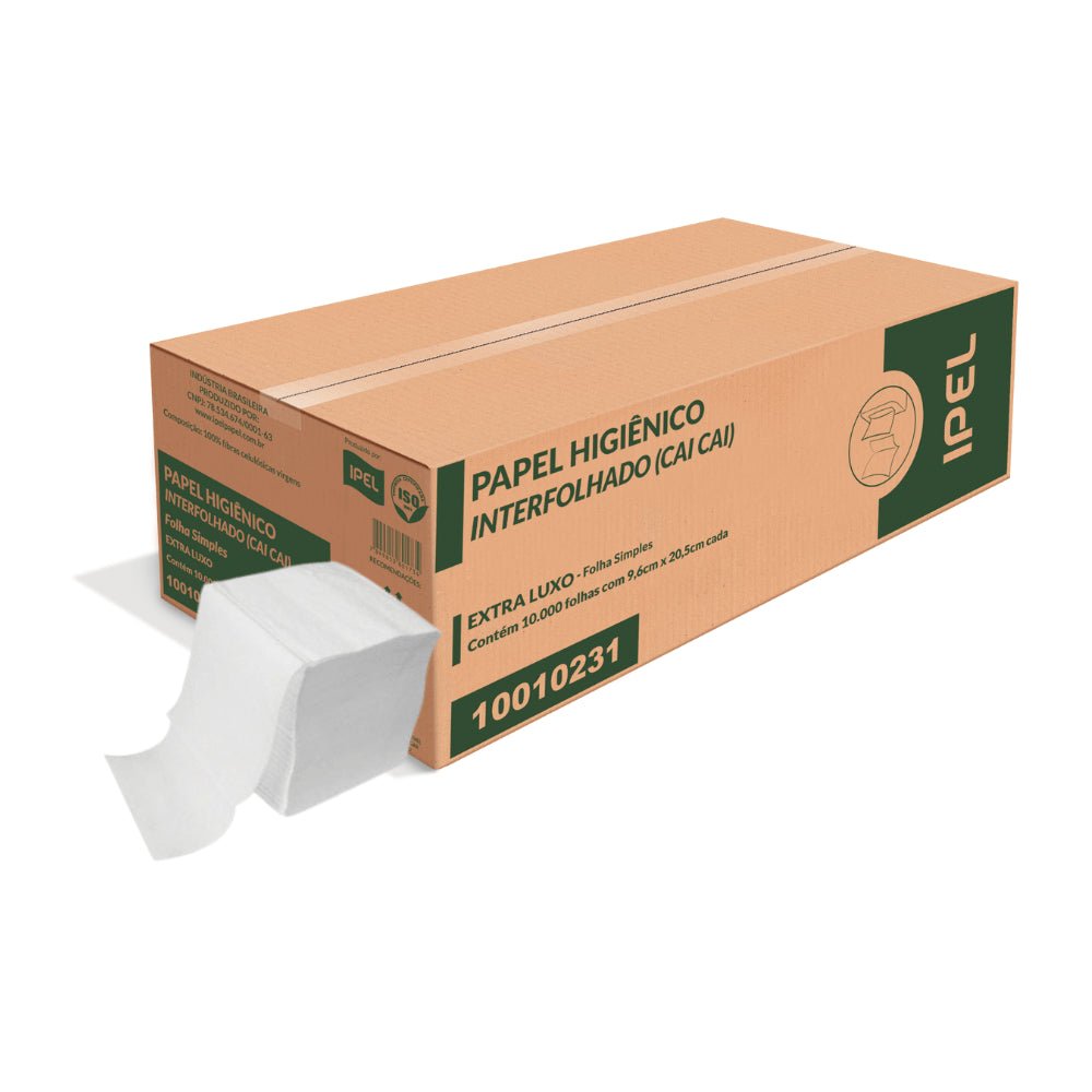Papel Higiênico Interfolhado Cai - Cai Folha Simples Ipel Indaial com 10.000 folhas - e - dona