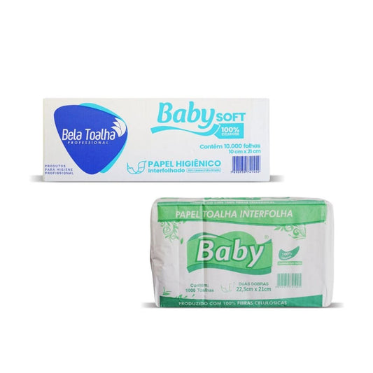 Papel Higiênico Interfolhado Cai - Cai Folha Simples + Papel Interfolha Baby 2 Dobras Folha Simples - e - dona