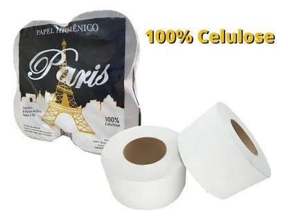 Papel Higiênico Rolão 100% Celulose Paris com 8 Rolos - e - dona