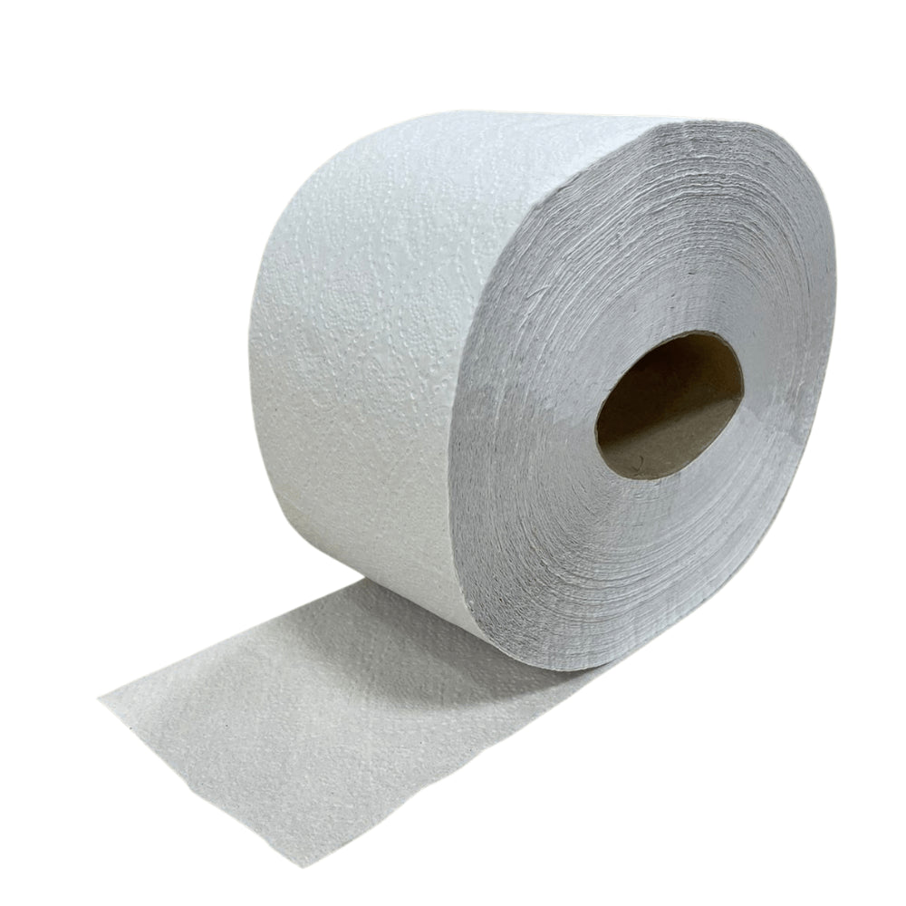 Papel Higiênico Rolão Branco Reciclado folha simples Dubbon com 8 rolos de aproximadamente 300 metros - e - dona