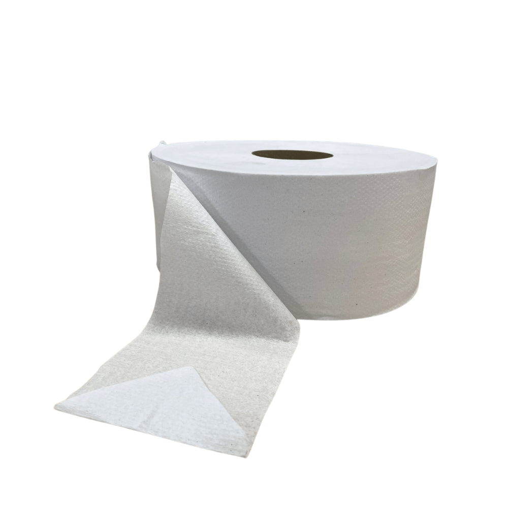 Papel Higiênico Rolão Branco Reciclado folha simples Dubbon com 8 rolos de aproximadamente 600 metros - e - dona