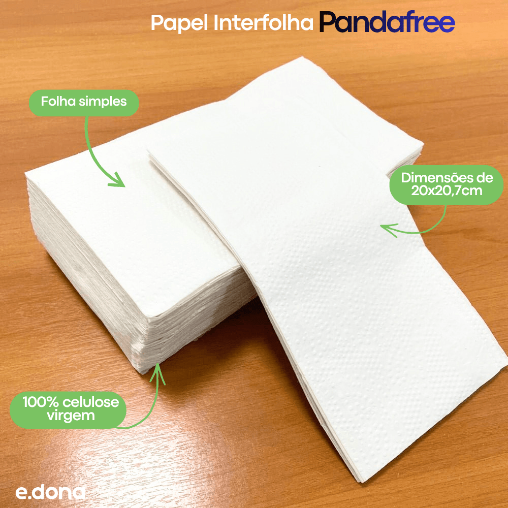 Papel Interfolha 100% Celulose 20x20,7cm 2 Dobras Folha Simples Wellpaper - e - dona