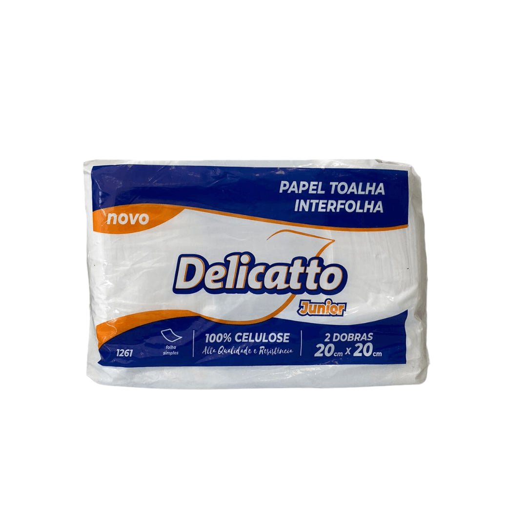 Papel Interfolha 100% celulose 20x20cm 2 dobras folha simples Delicatto Junior - e - dona