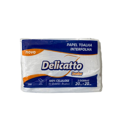 Papel Interfolha 100% celulose 20x20cm 2 dobras folha simples Delicatto Junior - e - dona