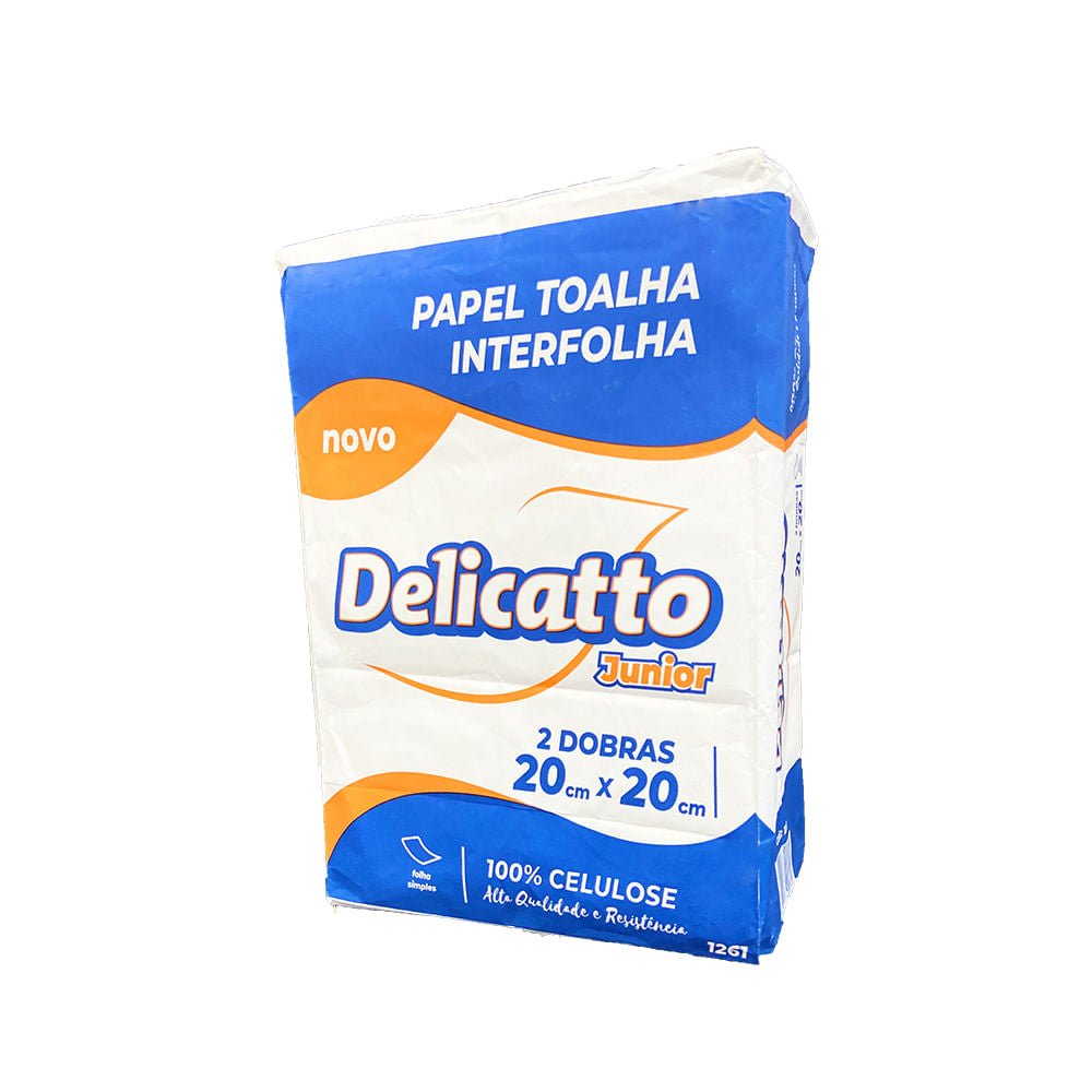 Papel Interfolha 100% celulose 20x20cm 2 dobras folha simples Delicatto Junior - e - dona