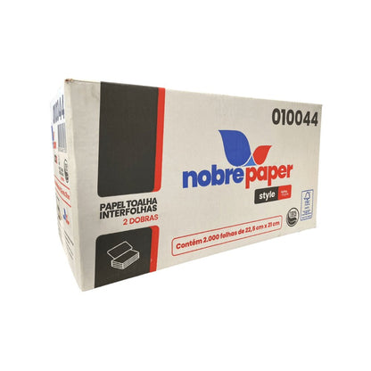 Papel Interfolha 100% celulose 22,5x21cm 2 dobras folha dupla Nobre com 2.000 folhas - e - dona