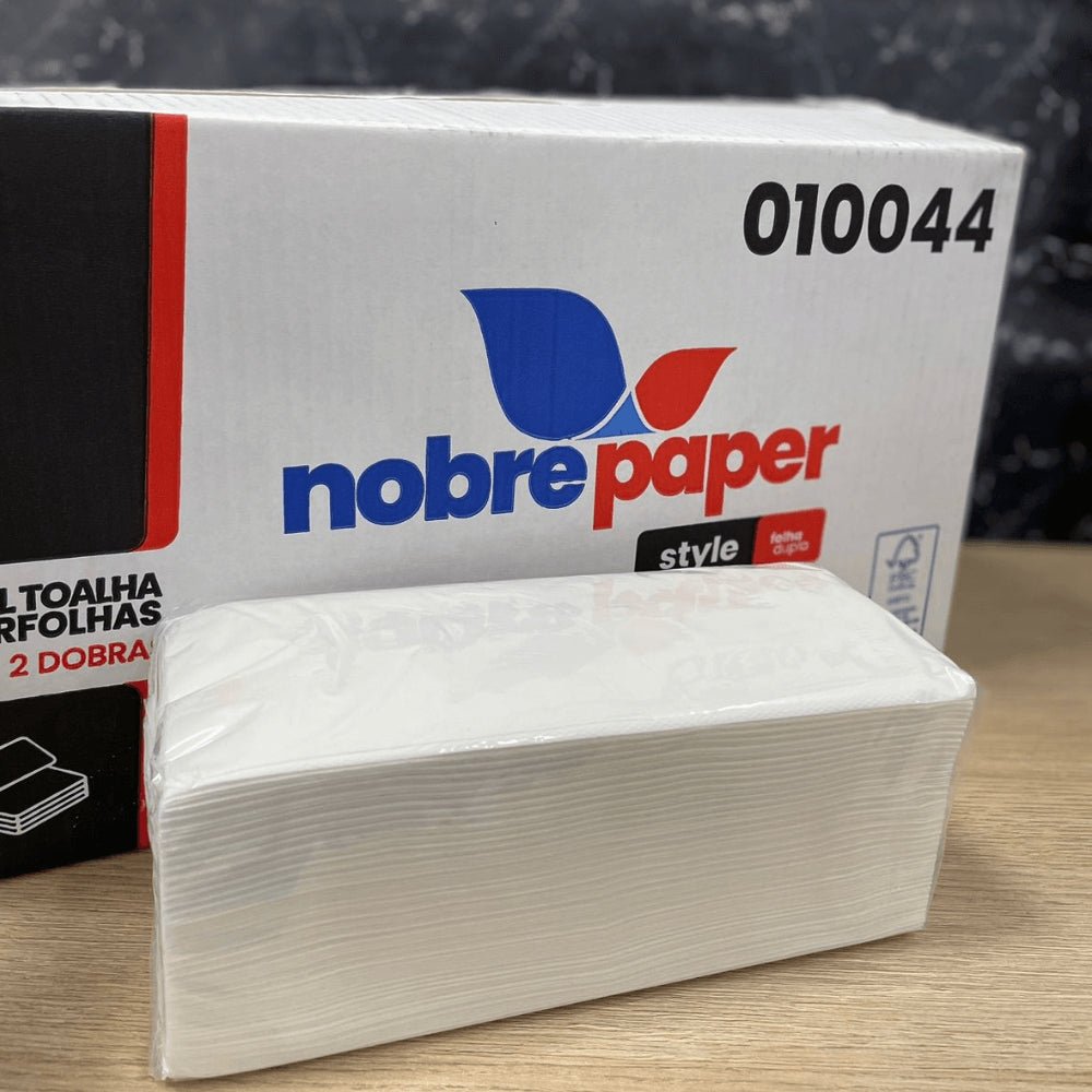 Papel Interfolha 100% celulose 22,5x21cm 2 dobras folha dupla Nobre com 2.000 folhas - e - dona