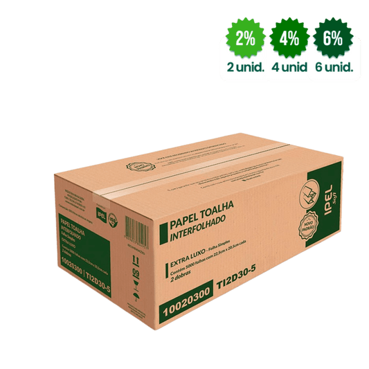 Papel Interfolha 100% Celulose Indaial Light com 5.000 Folhas Simples tem Maciez e Resistência - e - dona