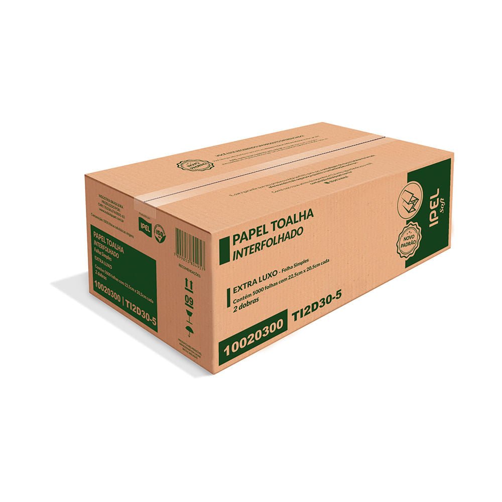 Papel Interfolha 100% Celulose Indaial Light com 5.000 Folhas Simples tem Maciez e Resistência - e - dona