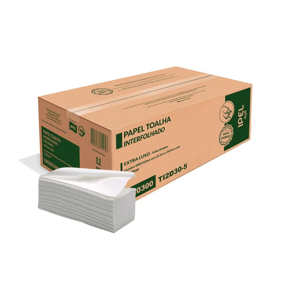 Papel Interfolha 100% Celulose Indaial Light com 5.000 Folhas Simples tem Maciez e Resistência - e - dona