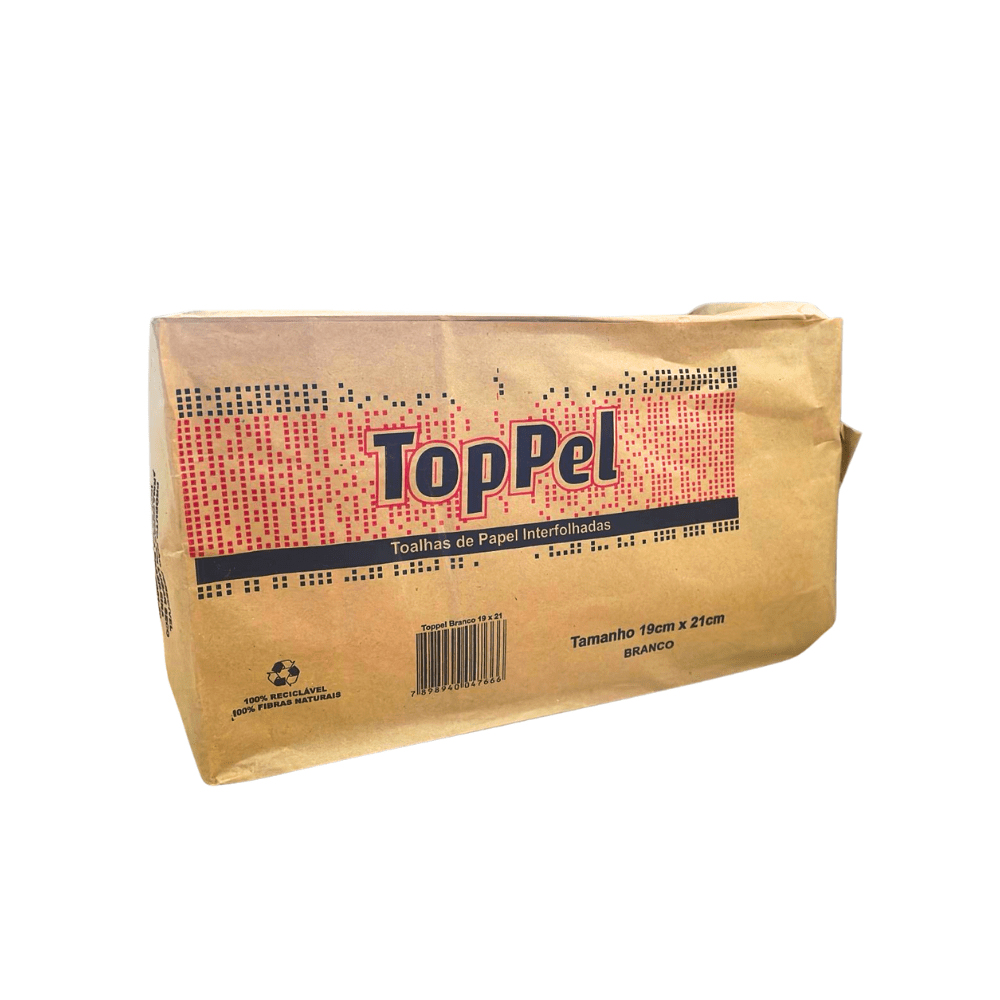 Papel Interfolha Branco 19x21cm 2 dobras folha simples 28g Toppel - e - dona