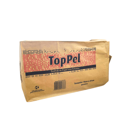 Papel Interfolha Branco 19x21cm 2 dobras folha simples 28g Toppel - e - dona