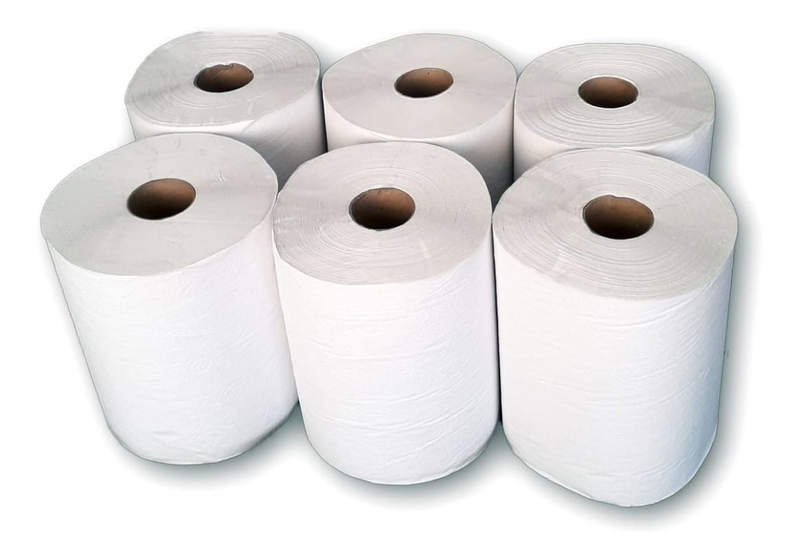 Papel Toalha Bobina Indaial Fit 100% Celulose com 6 rolos de 200 metros Alta Qualidade e Resistência - e - dona
