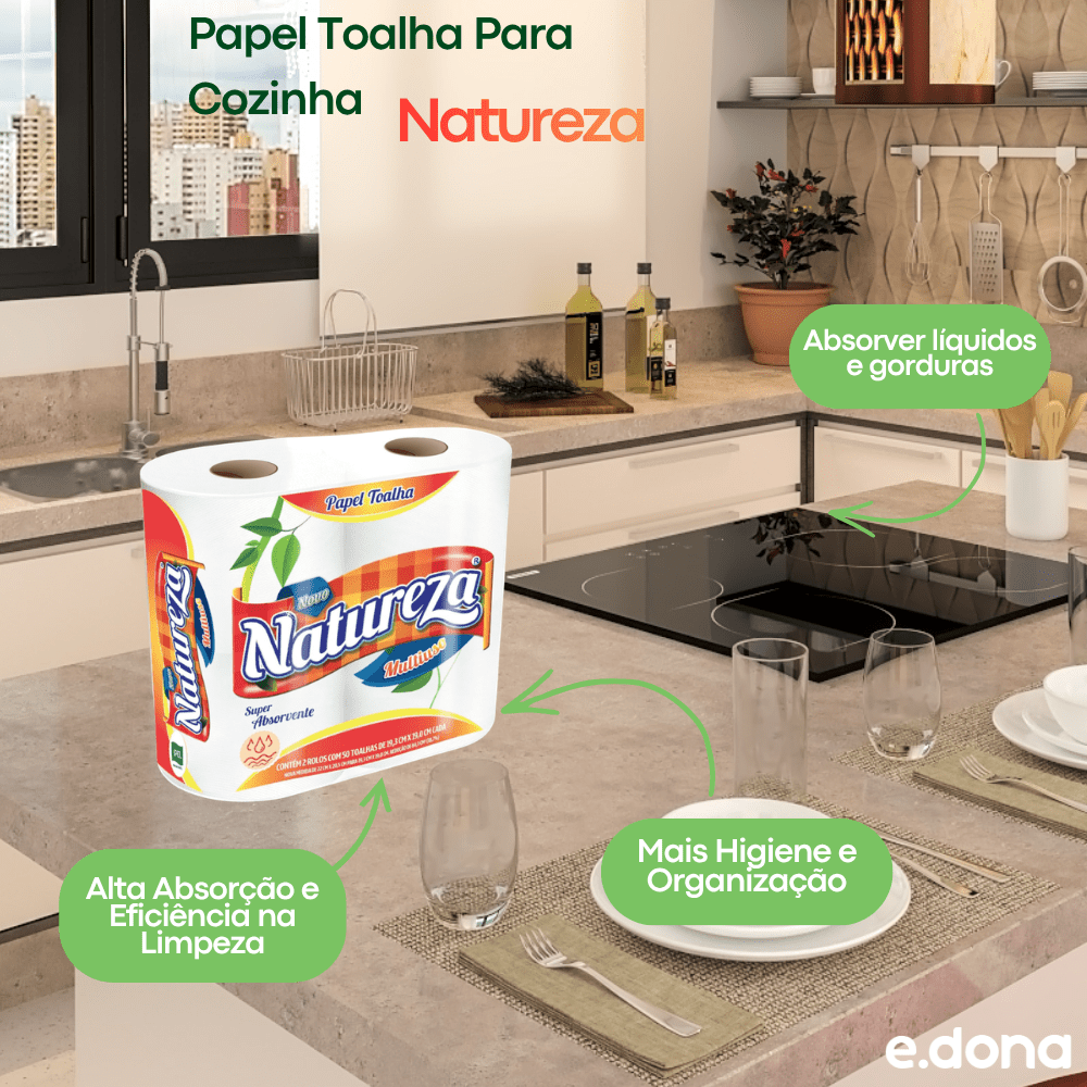 Papel Toalha Para Cozinha Natureza - e - dona