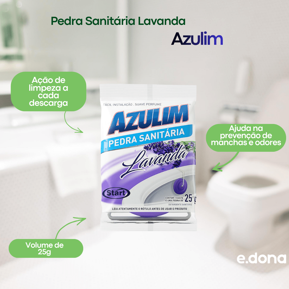 Pedra Sanitária Lavanda Azulim 25g 1 unidade - e - dona