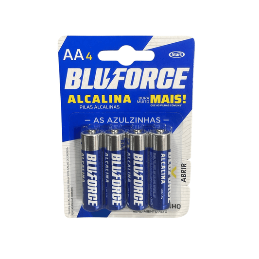 Pilha Alcalina Blueforce AA com 4 Unidades - e - dona