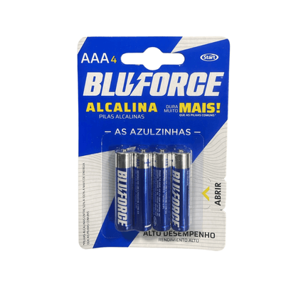 Pilha Alcalina Blueforce AAA com 4 Unidades - e - dona
