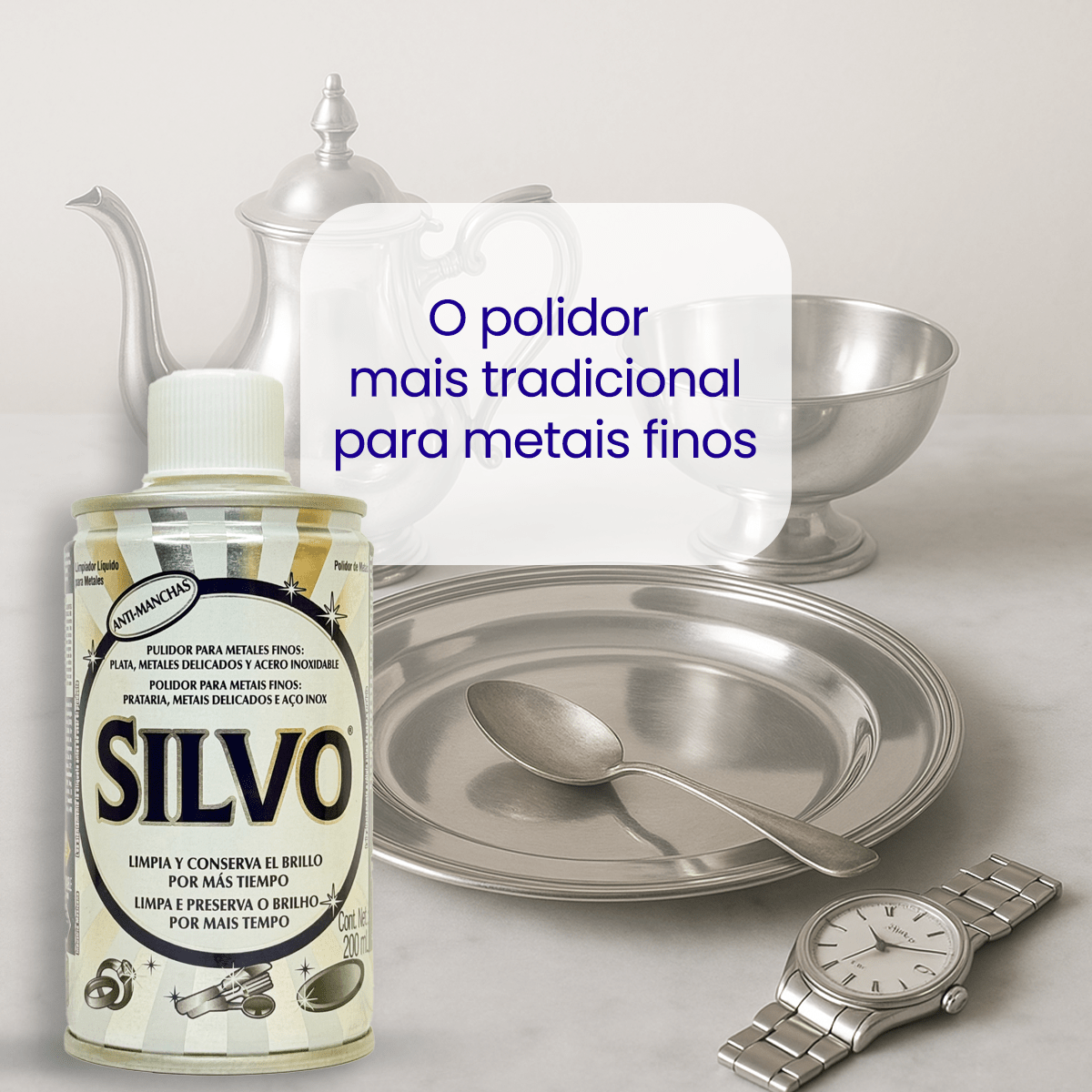 Polidor de Metais Silvo 200ml - e - dona