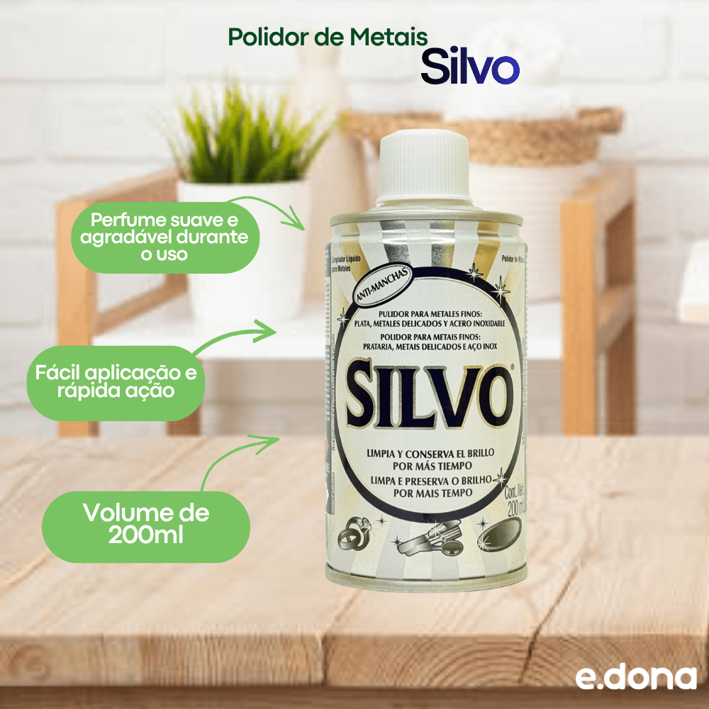 Polidor de Metais Silvo 200ml - e - dona