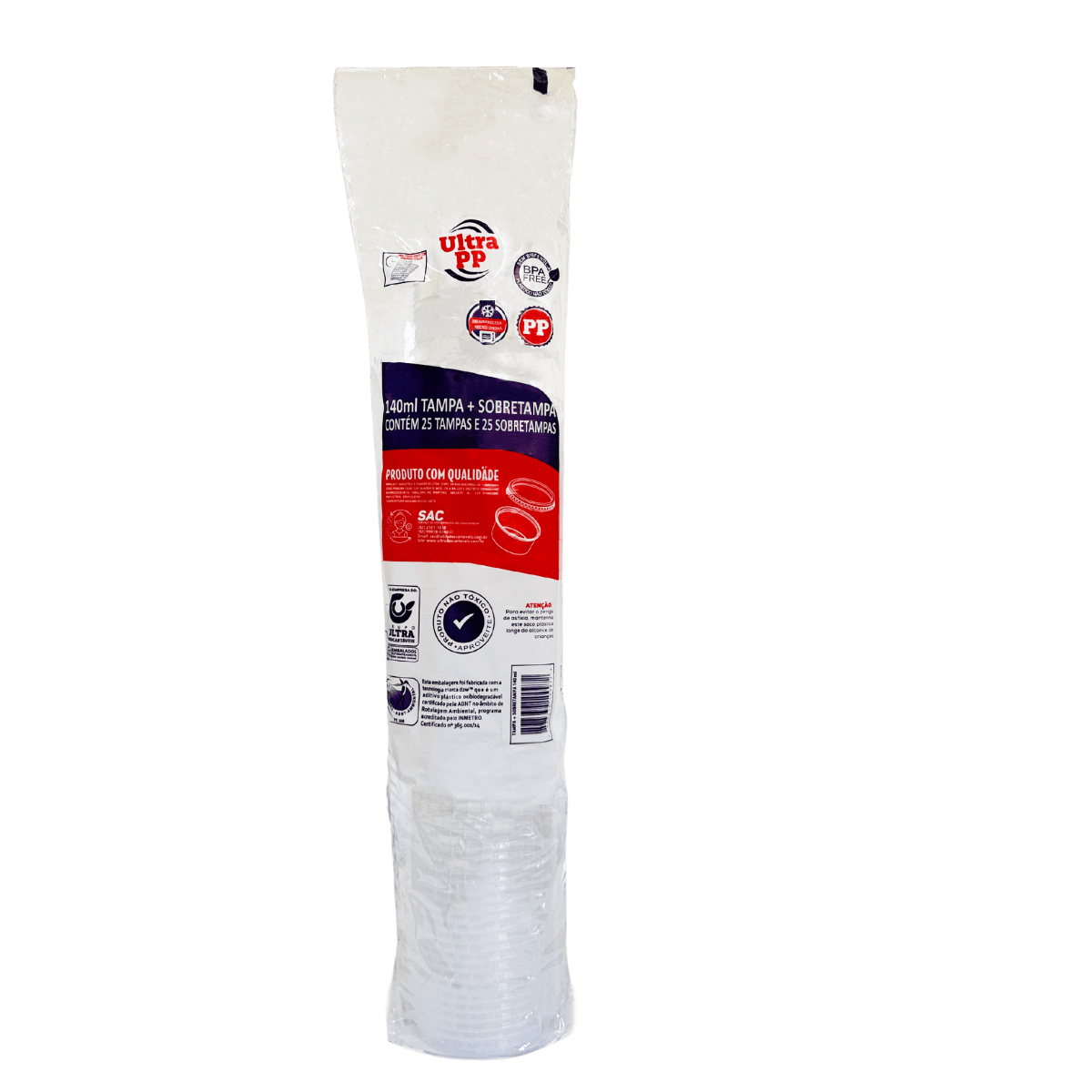 Pote de 140ml c/ tampa PP transparente Ultratherm Replast 25 un - e - dona