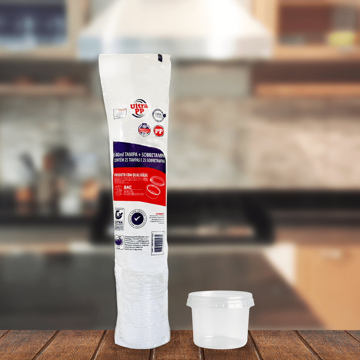 Pote de 140ml c/ tampa PP transparente Ultratherm Replast 25 un - e - dona