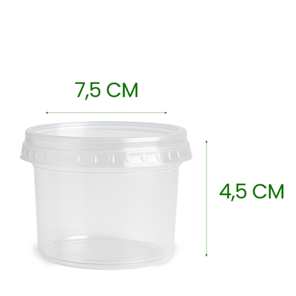 Pote de 140ml c/ tampa PP transparente Ultratherm Replast 25 un - e - dona