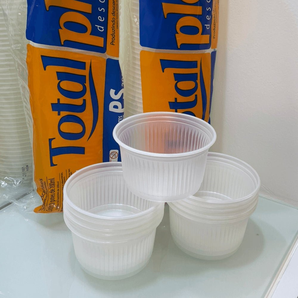 Pote de 200ml redondo Transparente PS Totalplast com 1.000 unidades - e - dona